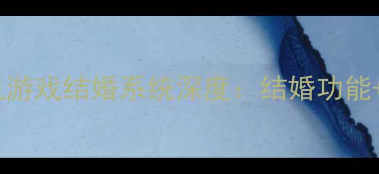图片 15款必玩单机游戏结婚系统深度：结婚功能+攻略全指南2