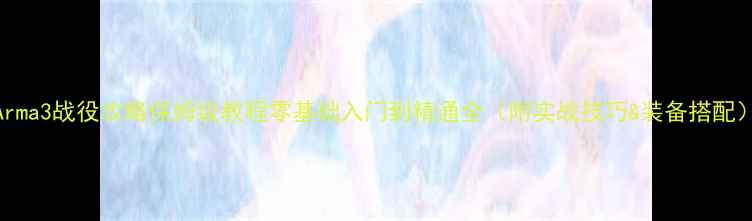 图片 Arma3战役攻略保姆级教程零基础入门到精通全（附实战技巧&装备搭配）