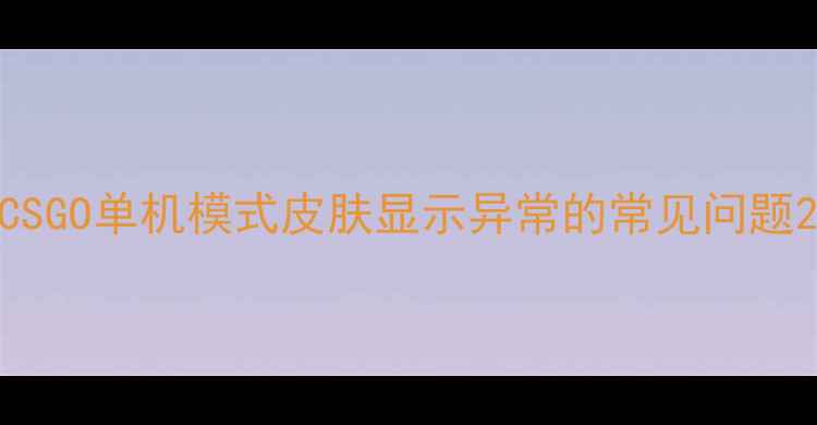 图片 CSGO单机模式皮肤显示异常的常见问题2