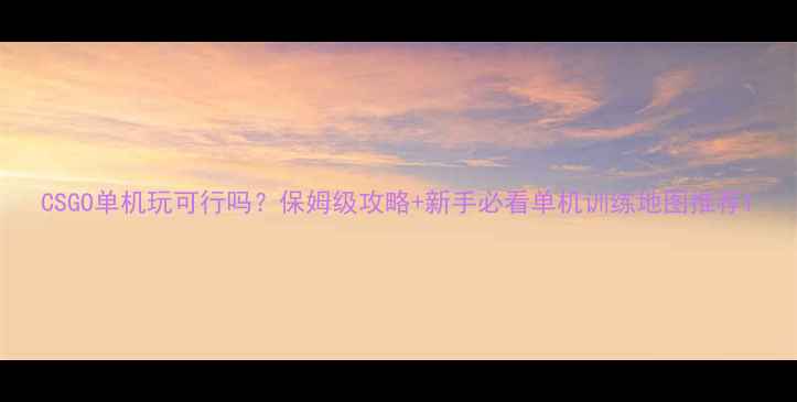图片 CSGO单机玩可行吗？保姆级攻略+新手必看单机训练地图推荐1