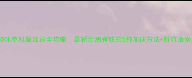 图片 CSOL单机版加速全攻略｜最新亲测有效的5种加速方法+避坑指南1