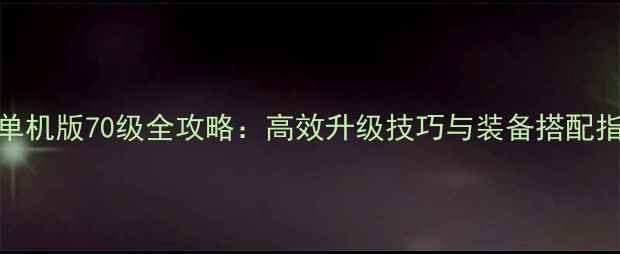 图片 DNF单机版70级全攻略：高效升级技巧与装备搭配指南1