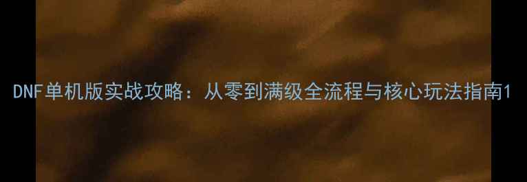 图片 DNF单机版实战攻略：从零到满级全流程与核心玩法指南1