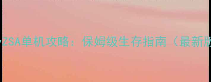 图片 DayZSA单机攻略：保姆级生存指南（最新版）