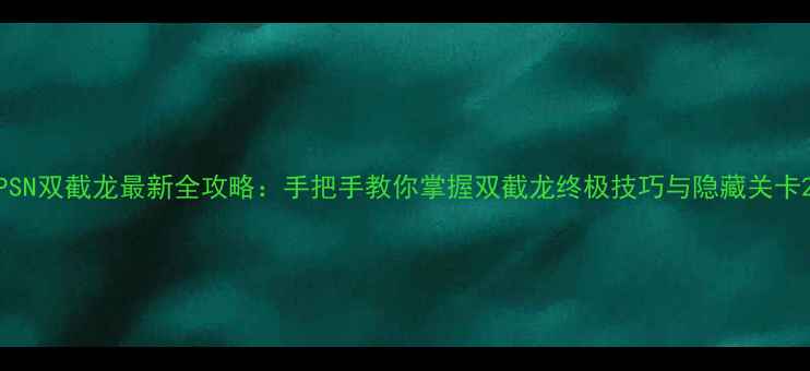 图片 PSN双截龙最新全攻略：手把手教你掌握双截龙终极技巧与隐藏关卡2