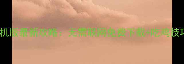 图片 PUBG单机版最新攻略：无需联网免费下载+吃鸡技巧大全2