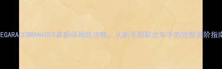 图片 SEGARACERMANAGER最新保姆级攻略：从新手到职业车手的完整进阶指南