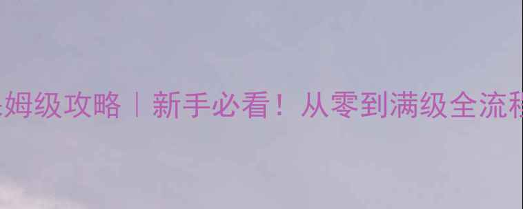 图片 Whitelight保姆级攻略｜新手必看！从零到满级全流程保姆级教程2