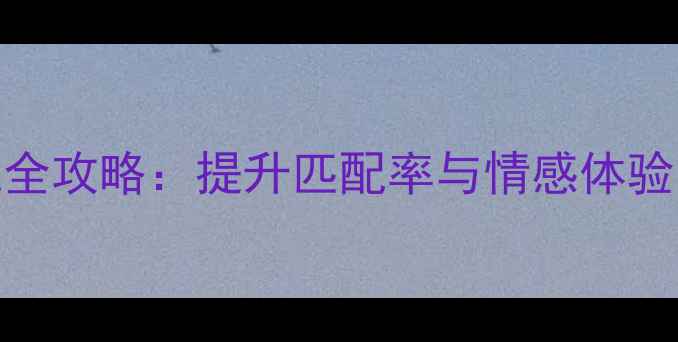 图片 iOS单机约会游戏全攻略：提升匹配率与情感体验的五大核心技巧2