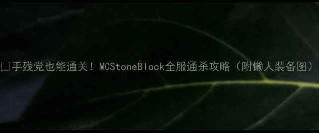 图片 ✨手残党也能通关！MCStoneBlock全服通杀攻略（附懒人装备图）