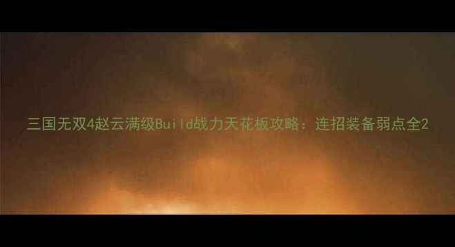 图片 三国无双4赵云满级Build战力天花板攻略：连招装备弱点全2