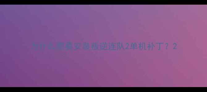图片 为什么需要安装叛逆连队2单机补丁？2
