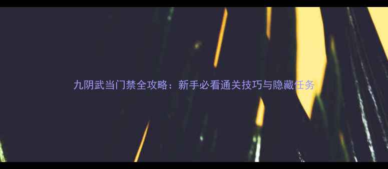 图片 九阴武当门禁全攻略：新手必看通关技巧与隐藏任务