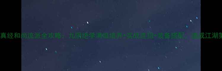 图片 九阴真经和尚流派全攻略：九阴绝学满级培养+实战连招+装备搭配，速成江湖第一1