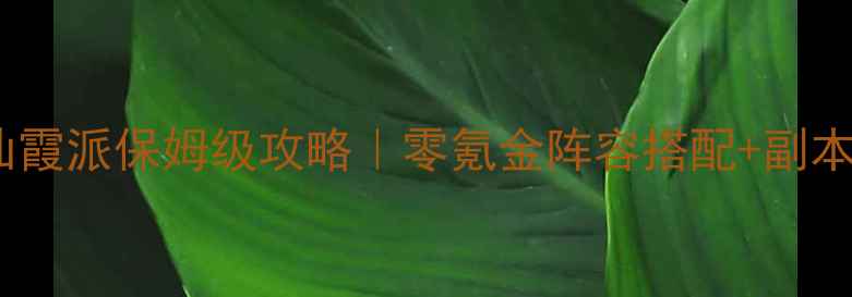 图片 仙剑3D仙霞派保姆级攻略｜零氪金阵容搭配+副本通关全1