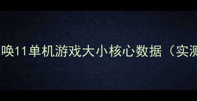 图片 使命召唤11单机游戏大小核心数据（实测版）1