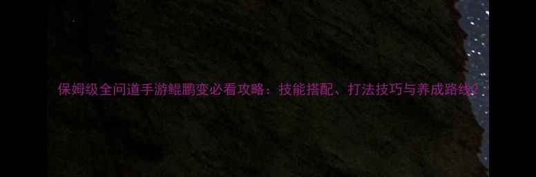 图片 保姆级全问道手游鲲鹏变必看攻略：技能搭配、打法技巧与养成路线2