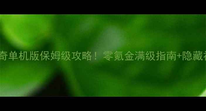 图片 全网最全传奇单机版保姆级攻略！零氪金满级指南+隐藏福利大公开2