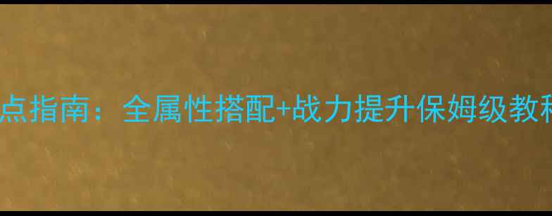 图片 单机三国志2最新加点指南：全属性搭配+战力提升保姆级教程（附满级Build）2