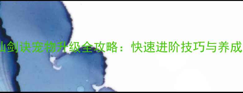 图片 单机仙剑诀宠物升级全攻略：快速进阶技巧与养成路线1