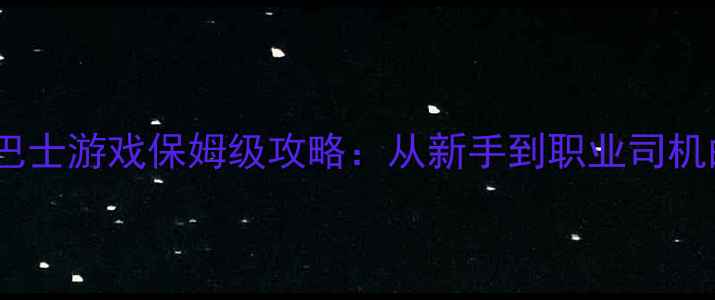 图片 单机模拟驾驶巴士游戏保姆级攻略：从新手到职业司机的全流程指南2
