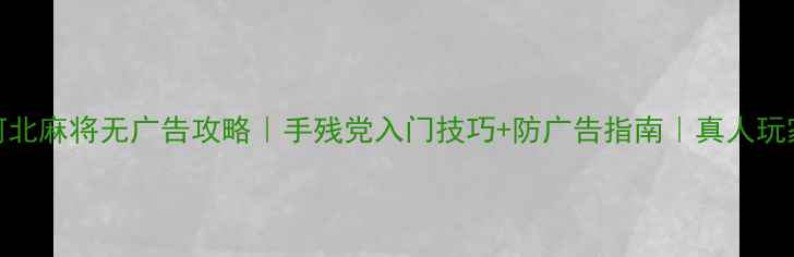 图片 单机河北麻将无广告攻略｜手残党入门技巧+防广告指南｜真人玩家亲测