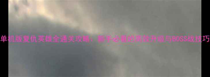 图片 单机版复仇英雄全通关攻略：新手必看的高效升级与BOSS战技巧