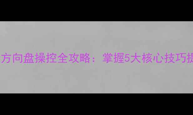 图片 单机车类游戏方向盘操控全攻略：掌握5大核心技巧提升驾驶体验2