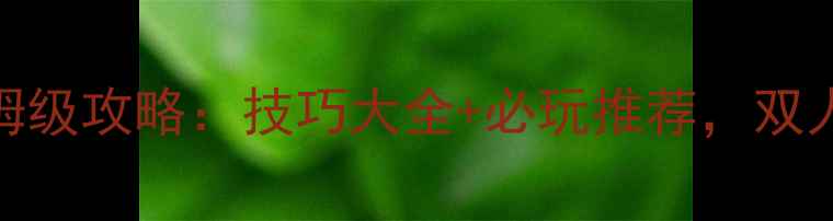 图片 双人竞速单机游戏保姆级攻略：技巧大全+必玩推荐，双人合作体验爽到飞起！