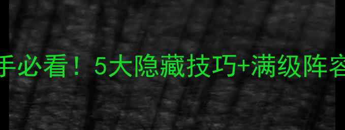 图片 命运-指定手游攻略🔥新手必看！5大隐藏技巧+满级阵容推荐｜零氪也能上分！2