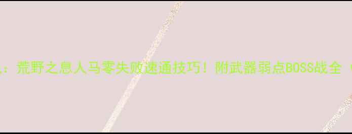 图片 塞尔达传说：荒野之息人马零失败速通技巧！附武器弱点BOSS战全（附视频）2
