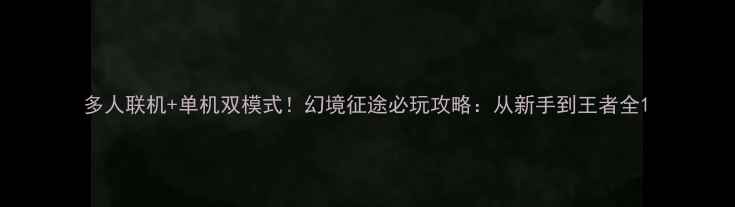 图片 多人联机+单机双模式！幻境征途必玩攻略：从新手到王者全1
