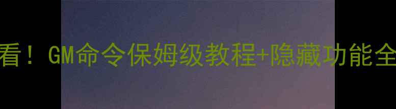 图片 大青云单机版必看！GM命令保姆级教程+隐藏功能全（附实战演示）
