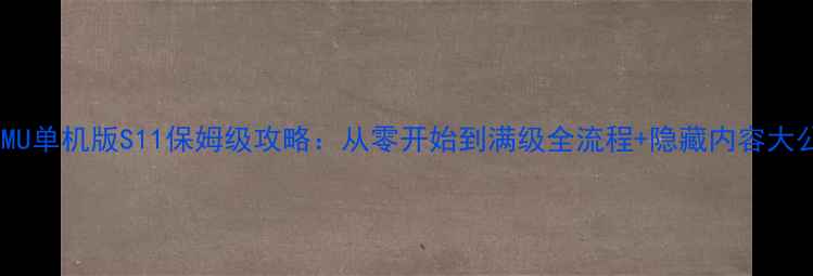 图片 奇迹MU单机版S11保姆级攻略：从零开始到满级全流程+隐藏内容大公开2