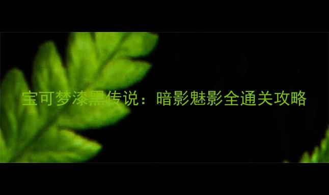 图片 宝可梦漆黑传说：暗影魅影全通关攻略