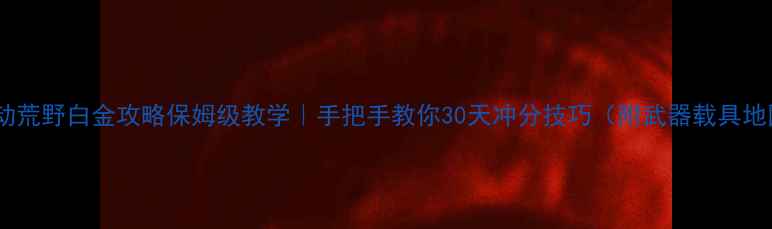 图片 幽灵行动荒野白金攻略保姆级教学｜手把手教你30天冲分技巧（附武器载具地图全）2