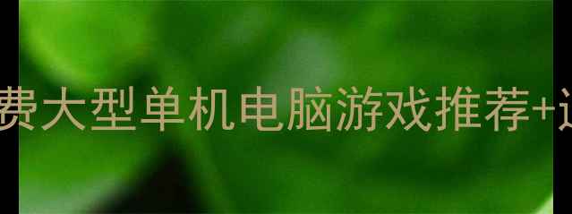 图片 必玩十大免费大型单机电脑游戏推荐+通关攻略全2