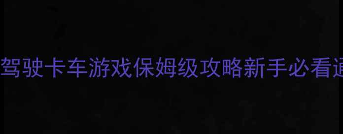 图片 必玩单机模拟驾驶卡车游戏保姆级攻略新手必看通关技巧全✨2
