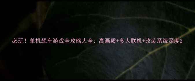 图片 必玩！单机飙车游戏全攻略大全：高画质+多人联机+改装系统深度2