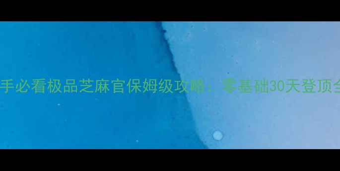 图片 新手必看极品芝麻官保姆级攻略：零基础30天登顶全1