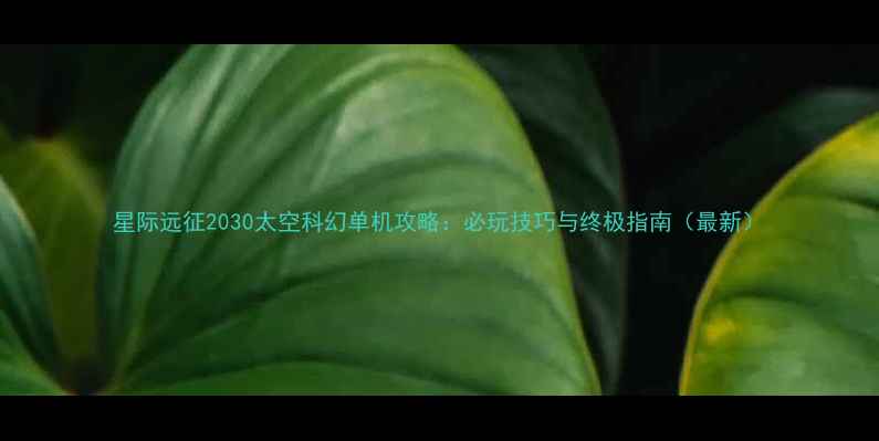 图片 星际远征2030太空科幻单机攻略：必玩技巧与终极指南（最新）