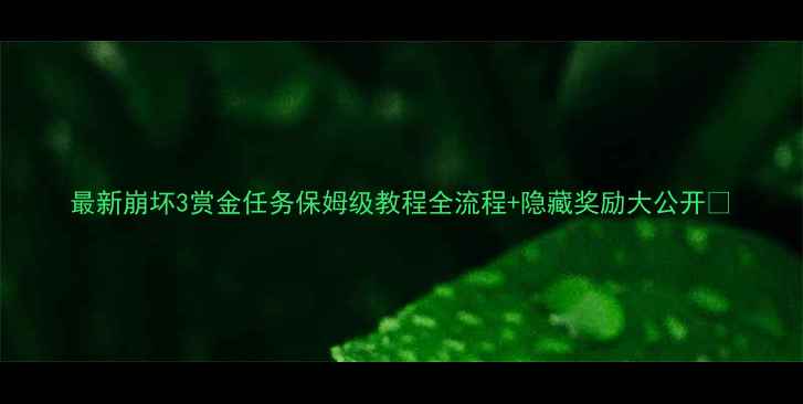 图片 最新崩坏3赏金任务保姆级教程全流程+隐藏奖励大公开✨