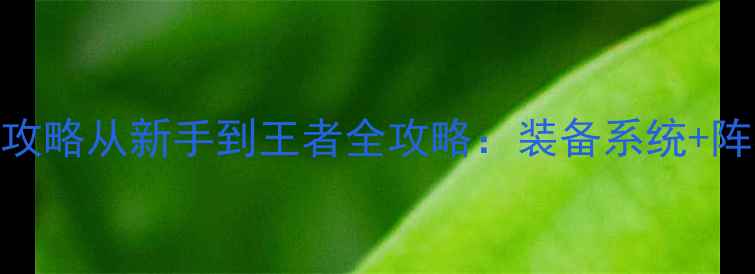 图片 最新版传奇手游单机攻略从新手到王者全攻略：装备系统+阵容搭配+版本更新全2