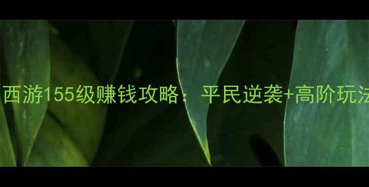 图片 梦幻西游155级赚钱攻略：平民逆袭+高阶玩法全2
