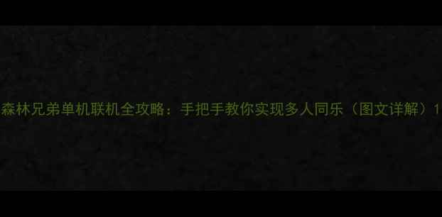 图片 森林兄弟单机联机全攻略：手把手教你实现多人同乐（图文详解）1