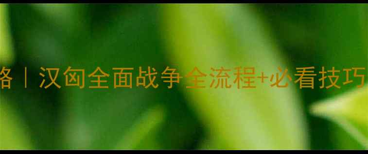 图片 汉匈全面战争新手攻略｜汉匈全面战争全流程+必看技巧（附资源包）🔥🏹💥2