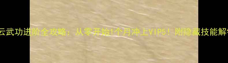图片 江湖风云武功进阶全攻略：从零开始1个月冲上VIP5！附隐藏技能解锁技巧1