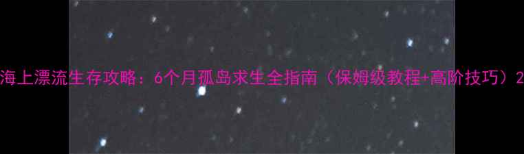 图片 海上漂流生存攻略：6个月孤岛求生全指南（保姆级教程+高阶技巧）2