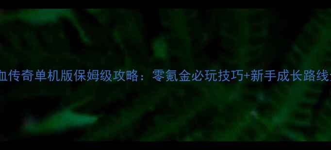 图片 热血传奇单机版保姆级攻略：零氪金必玩技巧+新手成长路线全2