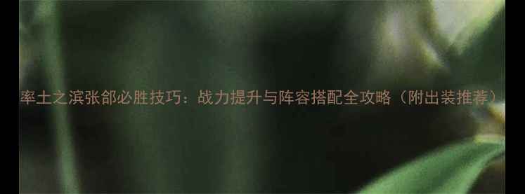 图片 率土之滨张郃必胜技巧：战力提升与阵容搭配全攻略（附出装推荐）